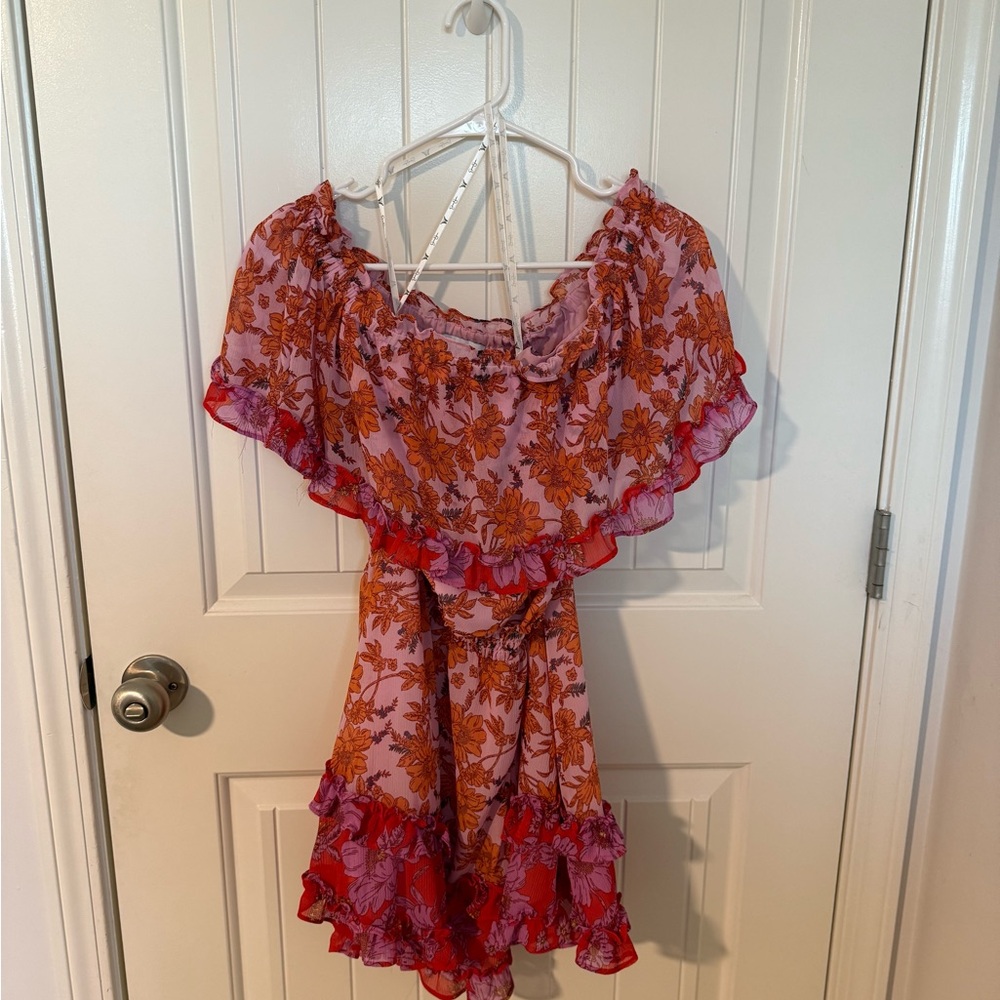 Jessica Simpson Pink and Orange Floral Dress